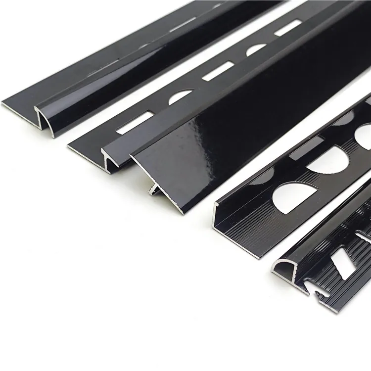 Case Black Aluminum Tile Edging Trim Custom Shapes 1.2mm Thickness 001