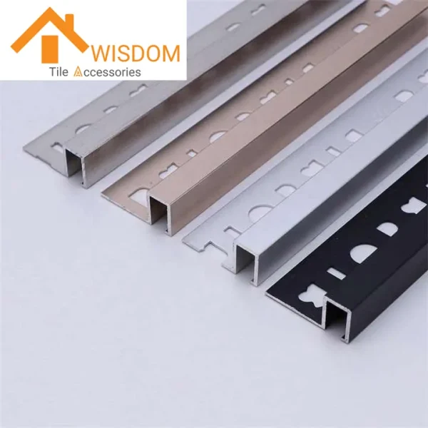 Colored Aluminum Square Edge Tile Trim Profile for Production Lines