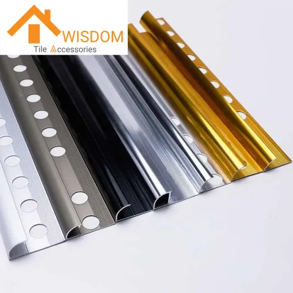 Gold Aluminum Round Edge Tile Trim Profile for Ceramic Applications