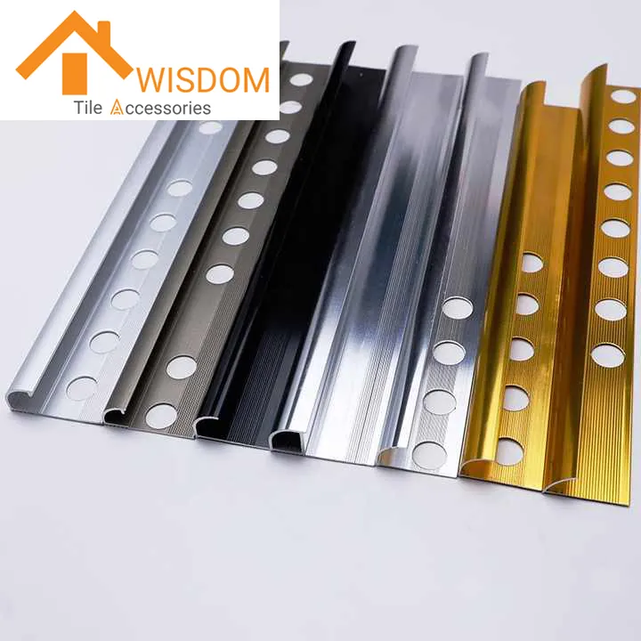 Gold Aluminum Round Edge Tile Trim Profile for Ceramic Applications