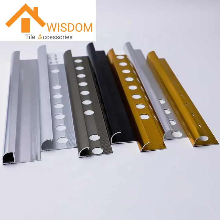 Gold Aluminum Round Edge Tile Trim Profile for Ceramic Applications