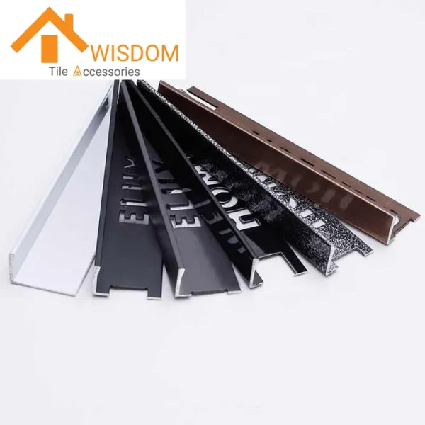 L-Shaped Aluminum Tile Corner Trim for Marble Custom Colors