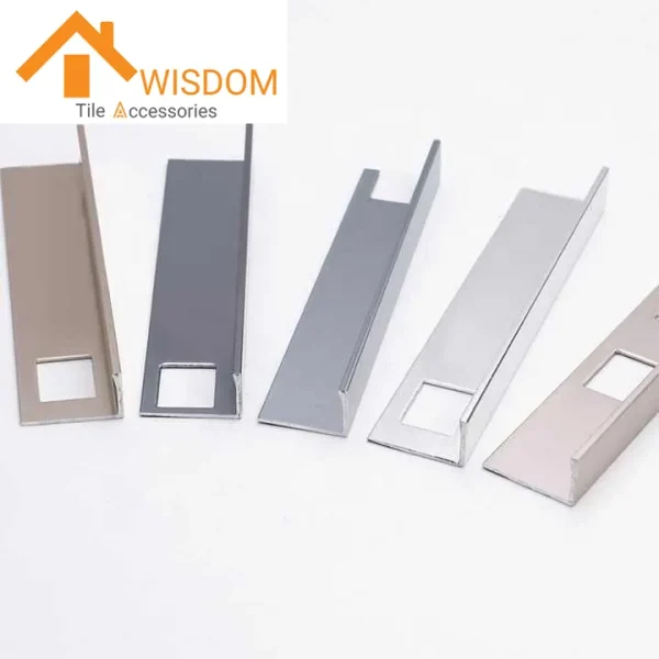 L-Shaped Aluminum Tile Corner Trim for Marble Custom Colors