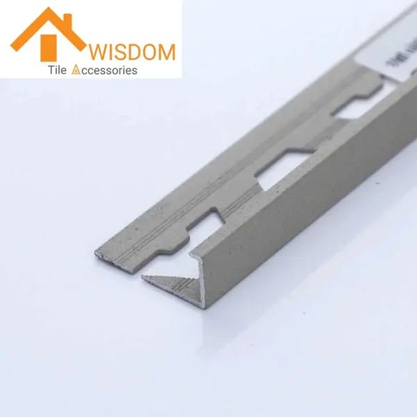 L-Shaped Aluminum Tile Trim with Sand Stone Effect 1.2mm Thickness