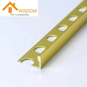 L-Shaped Polished Gold Aluminum Straight Edge Tile Trim