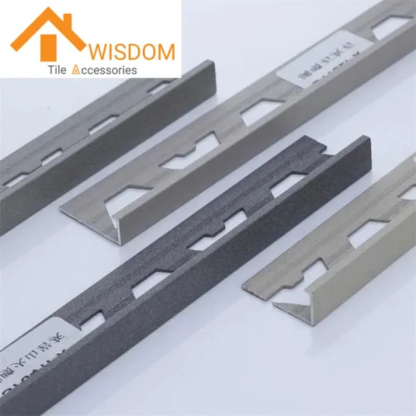 L-Shaped Powder Coated Aluminum Tile Trim with Stone Effect