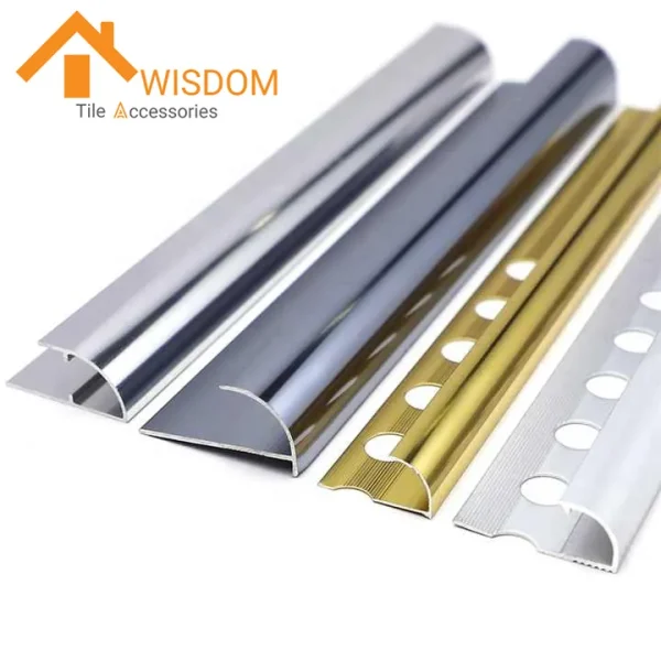 Round Edge Aluminum Tile Trim for Ceramic Protection 1.2mm