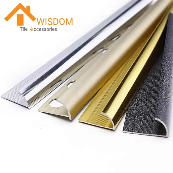Round Edge Aluminum Tile Trim for Ceramic Protection 1.2mm