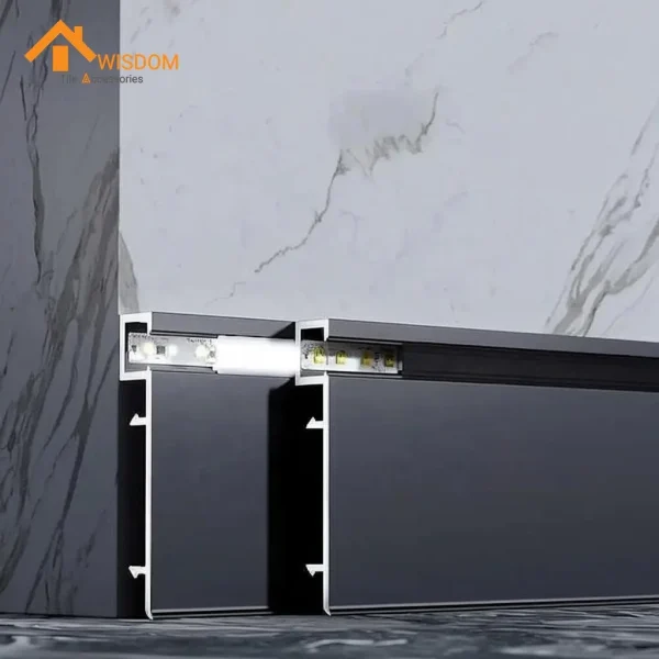12cm Aluminum Alloy LED Floor Skirting Board with Edge Trim