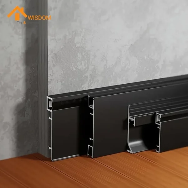 12cm Aluminum Alloy LED Floor Skirting Board with Edge Trim