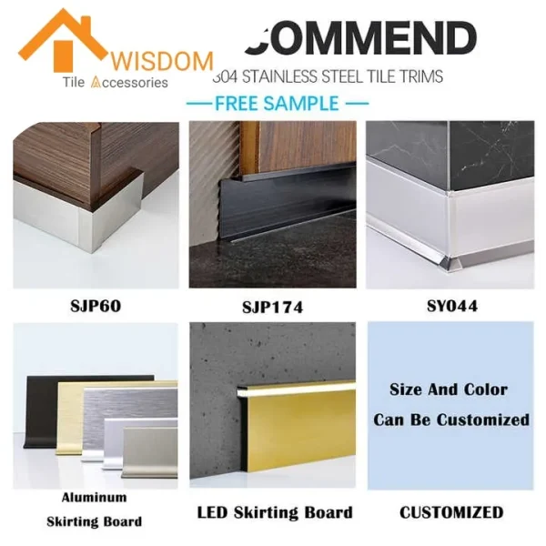 304/316 Stainless Steel Skirting Board for Floor Decoration 2.5M