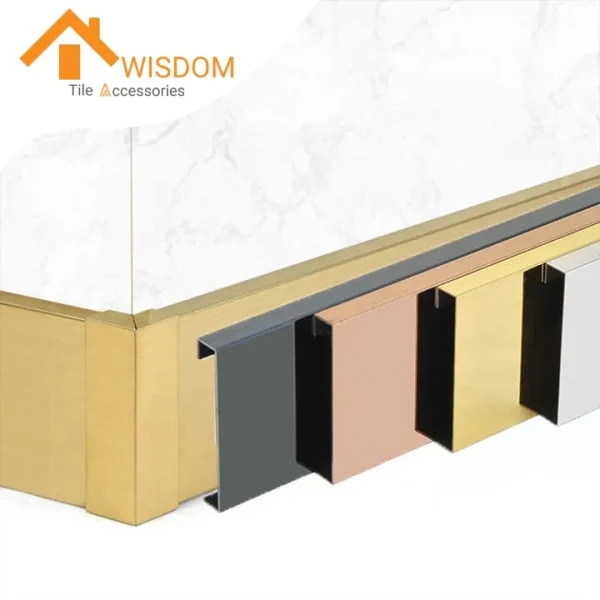 304 Stainless Steel Skirting Board for Floor or Wall 1.2mm Thickness