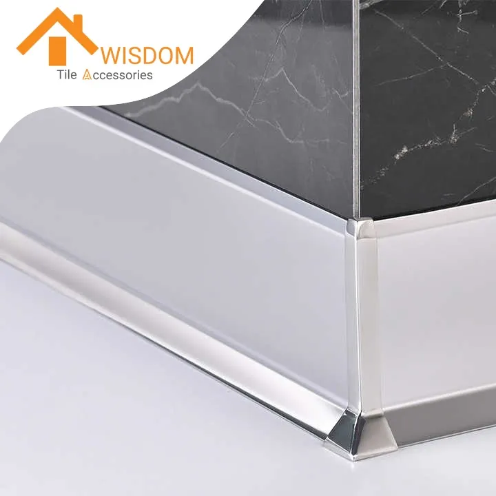 304 Stainless Steel Tile Trim Skirting Profiles 0.8mm Thickness