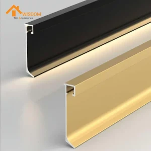 40/60/80mm Aluminum Alloy LED Skirting Board with Light Strip