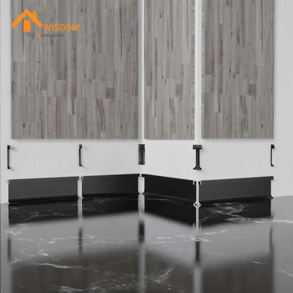 40/60/80mm Aluminum Alloy LED Skirting Board with Light Strip
