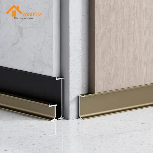 40mm to 100mm Aluminum Skirting Board for Outdoor Floor Applications