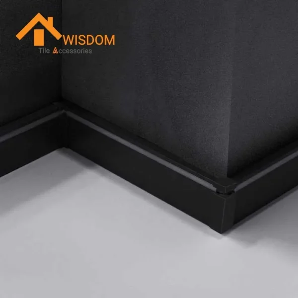 6063 Aluminum Alloy Powder-Coated Black LED Skirting Board