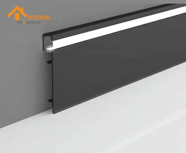 6063 T5 Aluminum Extrusion Profile Brushed Black Skirting Board