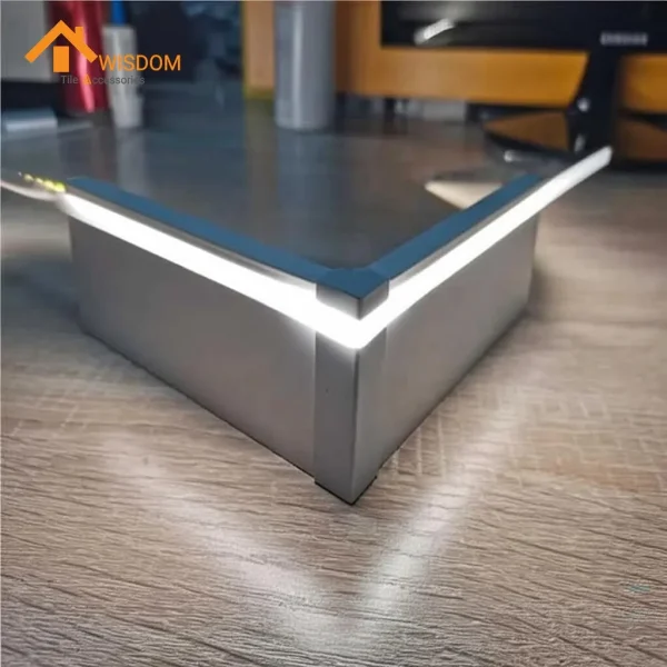Aluminum Alloy LED Skirting Board for Flooring with Integrated Lighting