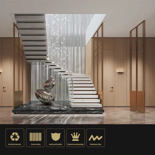Aluminum Alloy Stair Non-Slip Strip with Self-Adhesive Backing