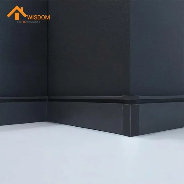 Aluminum Alloy Wood Grain Brushed LED Skirting Board 1.2mm