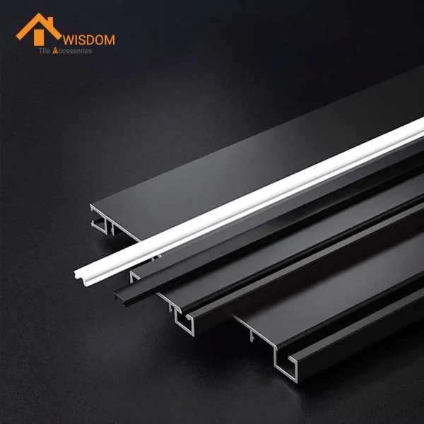 Aluminum Alloy Wood Grain Brushed LED Skirting Board 1.2mm