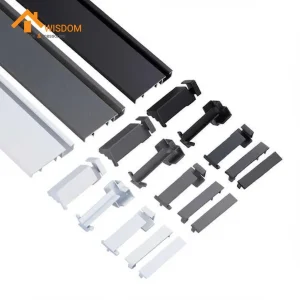 Aluminum Alloy Wood Grain Brushed LED Skirting Board 3D Design