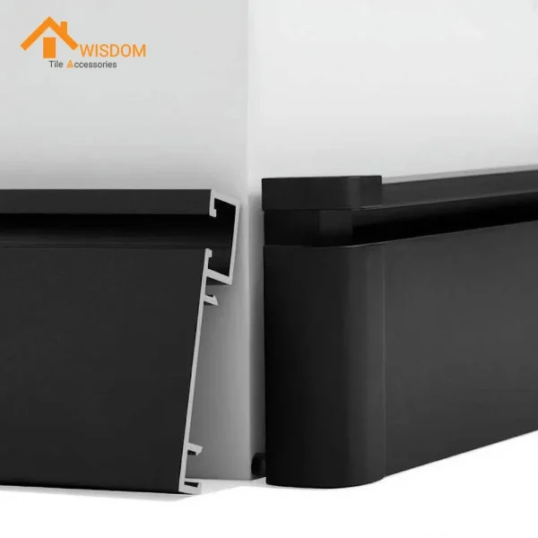 Aluminum Alloy Wood Grain Brushed LED Skirting Board 3D Design
