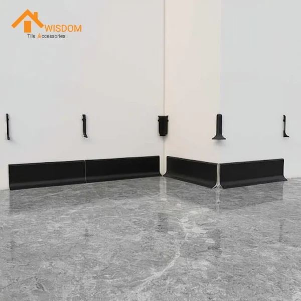 Aluminum Baseboard Profile for Flooring and Wall Protection 1.2mm