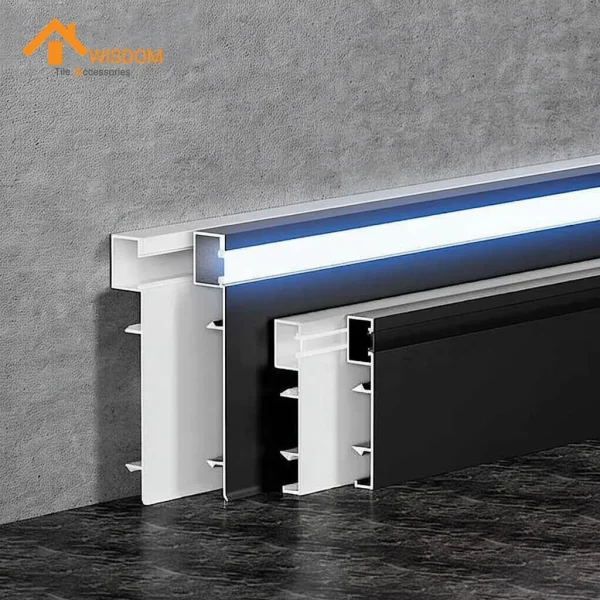 Aluminum LED Skirting Board Profiles for Wall Decoration