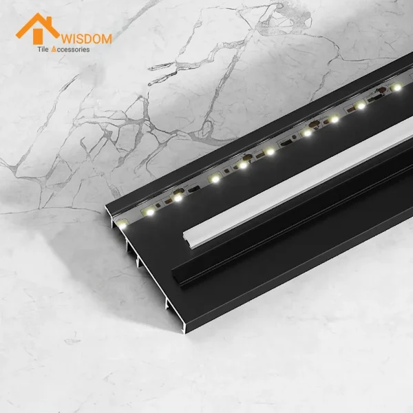 Aluminum LED Skirting Light Profile with Waterproof Metal Trim