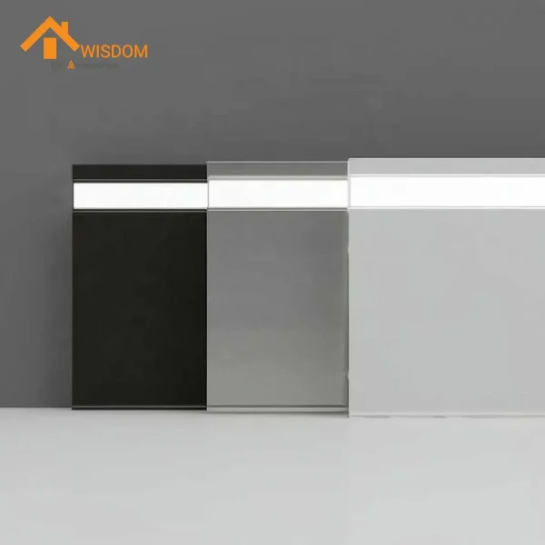 Aluminum Linear Recessed Skirting Board for Cabinets 1.2mm Thickness