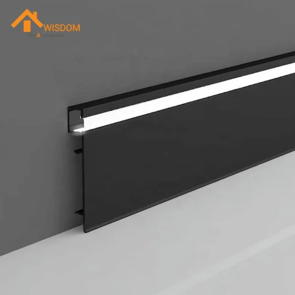 Aluminum Linear Recessed Skirting Board for Cabinets 1.2mm Thickness