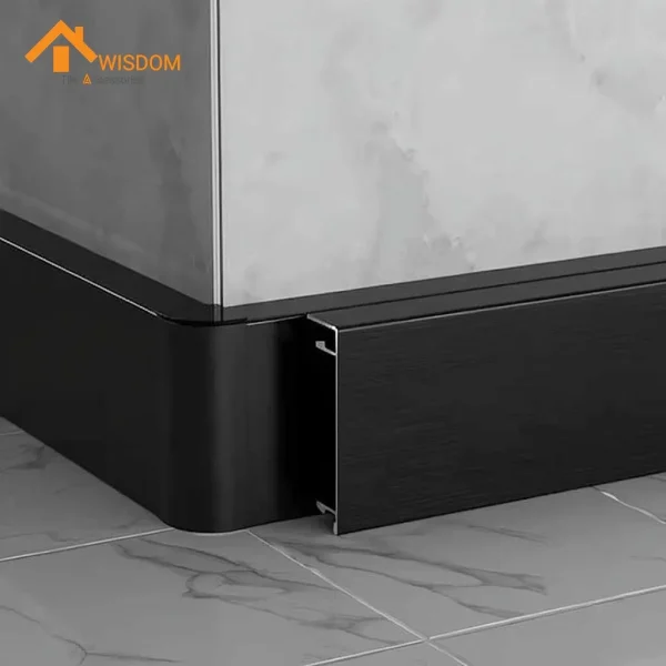 Aluminum PVC Metal Skirting Board for Villa Design 1.2mm Thickness