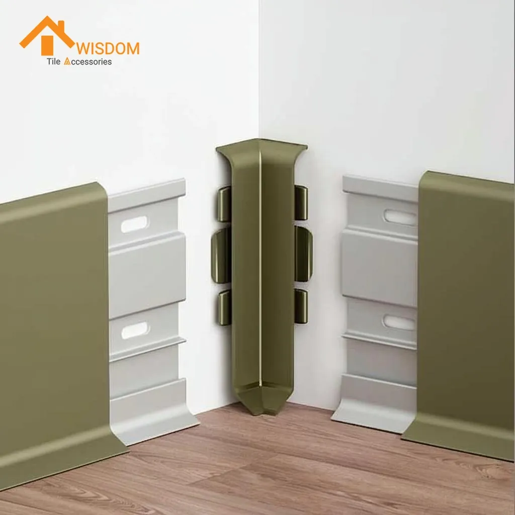Aluminum Skirting Baseboard Metal Corner Tile Edging Trim 1.2mm