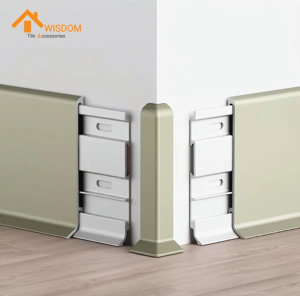 Aluminum Skirting Baseboard Metal Corner Tile Edging Trim 1.2mm