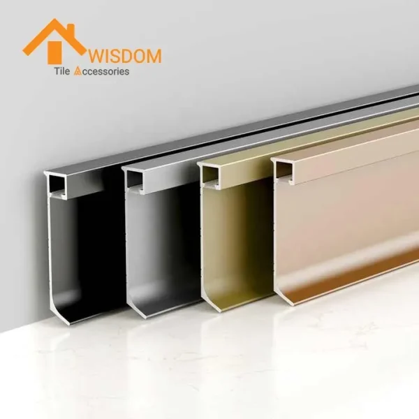 Aluminum Skirting Profile with LED Recessed Design 1.2mm Thickness
