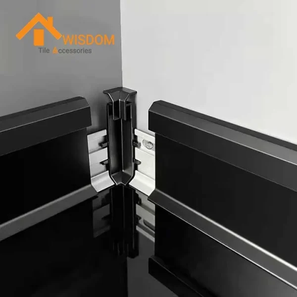 Aluminum Tile Trim with LED Light Channels for Floor Skirting