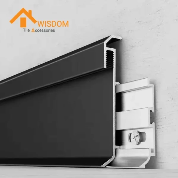 Aluminum Tile Trim with LED Light Channels for Floor Skirting