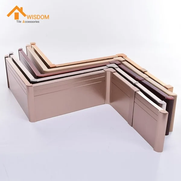 Aluminum Wall Skirting Baseboard Profiles 1.2mm Thickness