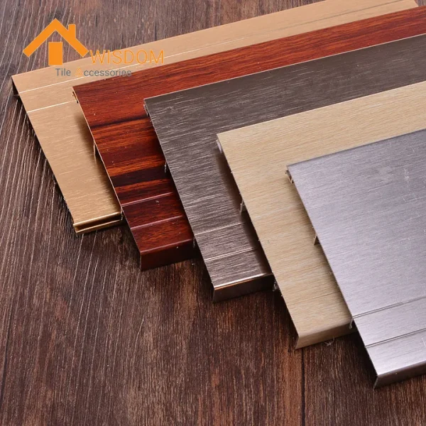 Aluminum Wall Skirting Baseboard Profiles 1.2mm Thickness