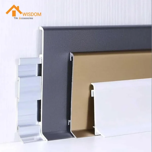 Aluminum Wall Skirting Strip for Hallway Applications 1.2mm Thickness
