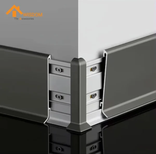 Aluminum Wall Skirting Strip for Hallway Applications 1.2mm Thickness