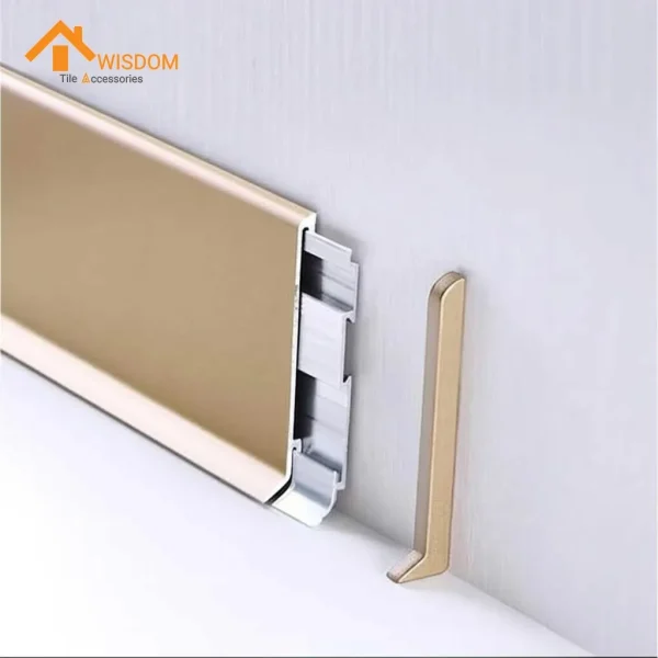 Aluminum Wall Skirting Strip for Hallway Applications 1.2mm Thickness