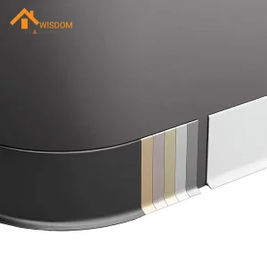 Bright Silver Aluminum Skirting Board for Office Building Floor Trim