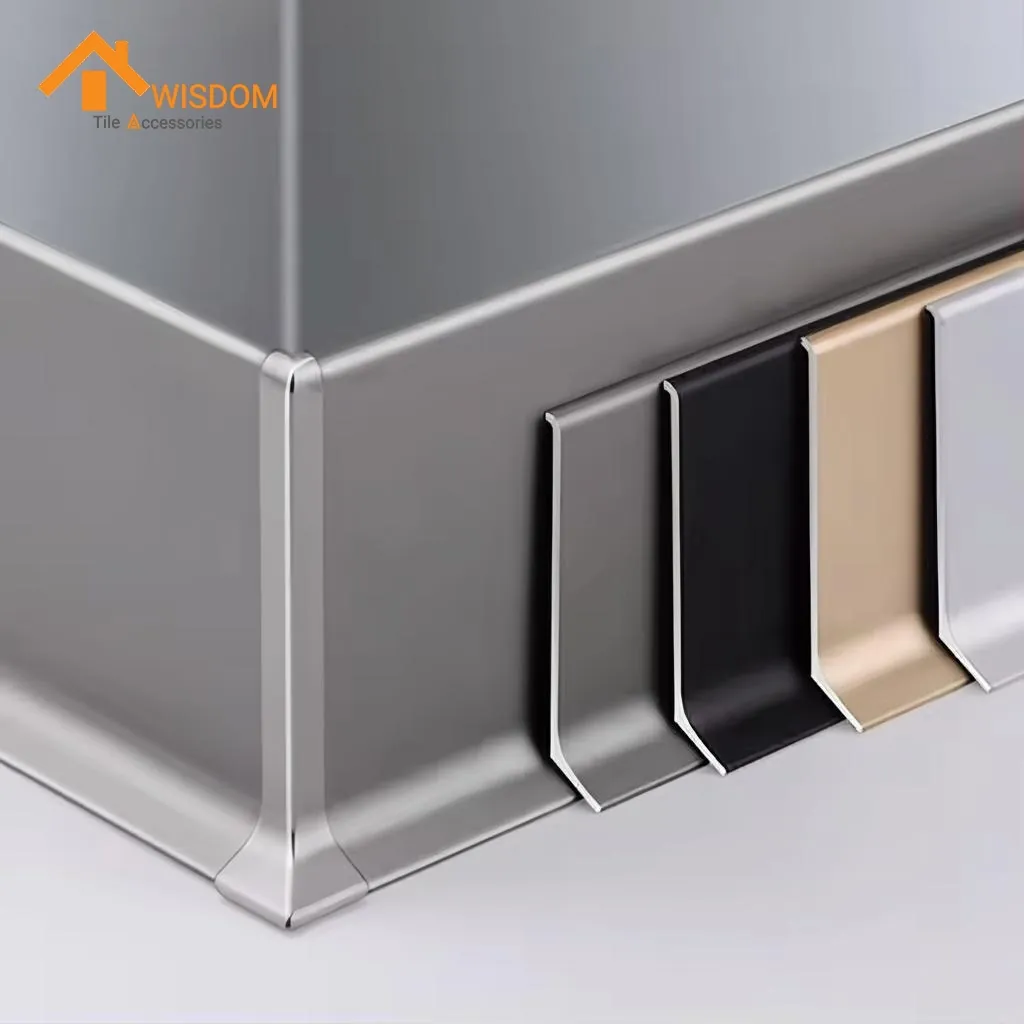 Bright Silver Aluminum Skirting Board for Office Building Floor Trim 4 Bright Silver Aluminum Skirting Board for Office Building Floor Trim