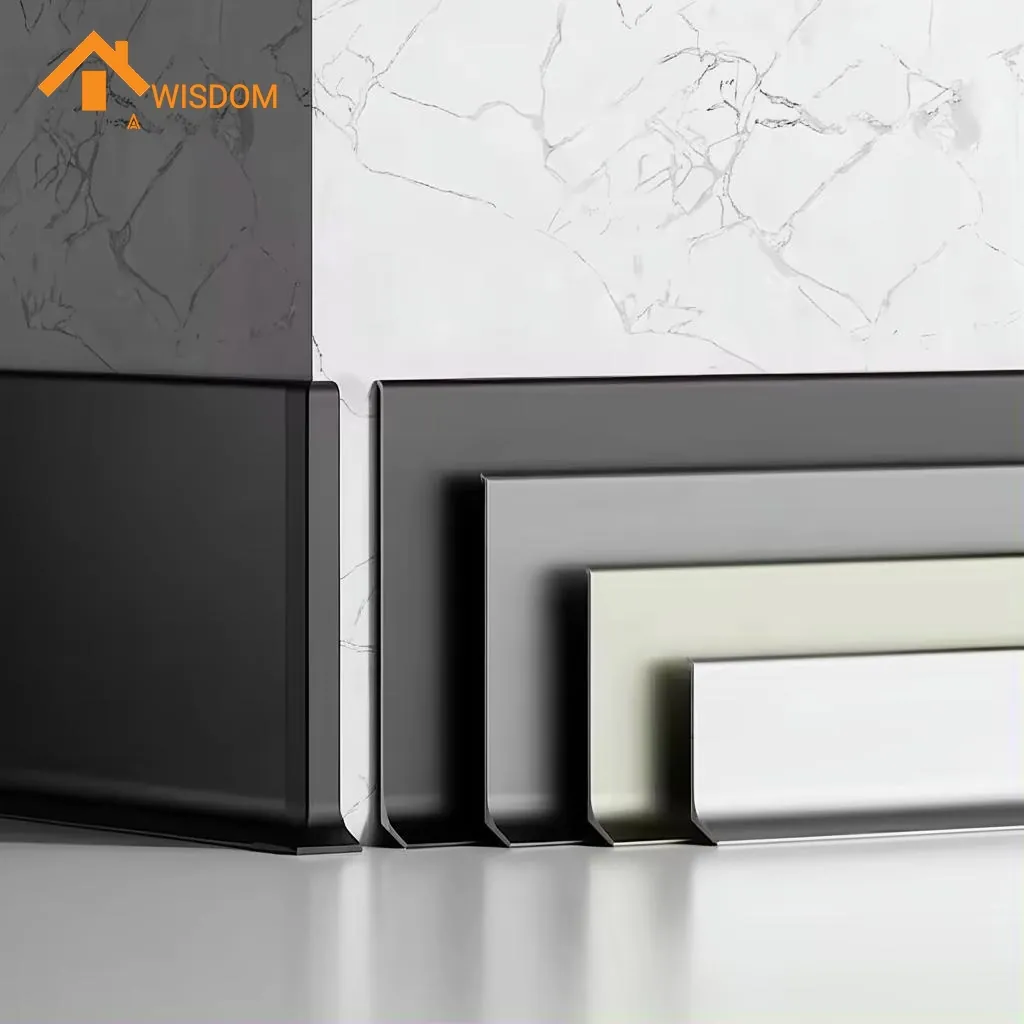 Bright Silver Aluminum Skirting Board for Office Building Floor Trim 5 Bright Silver Aluminum Skirting Board for Office Building Floor Trim