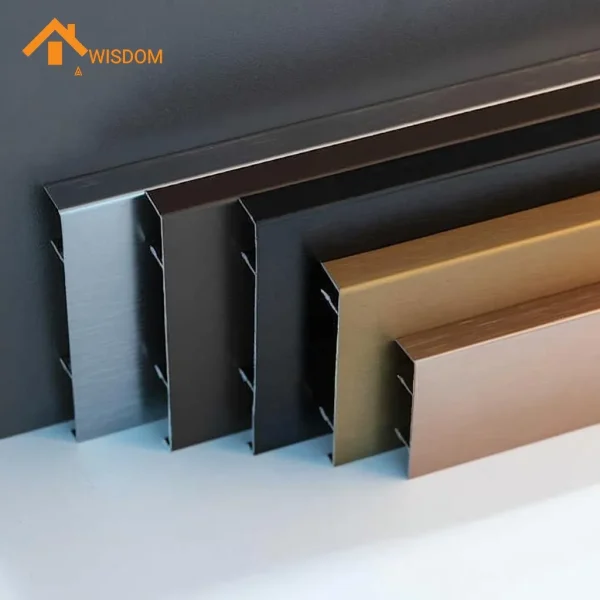 Brushed Aluminum Alloy Baseboard Wall Skirting Board Profile