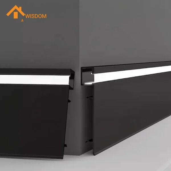 Brushed Aluminum LED Skirting Board for Wall Edge Trim