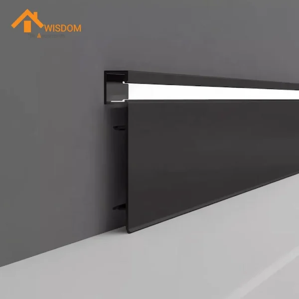 Brushed Aluminum LED Skirting Board for Wall Edge Trim